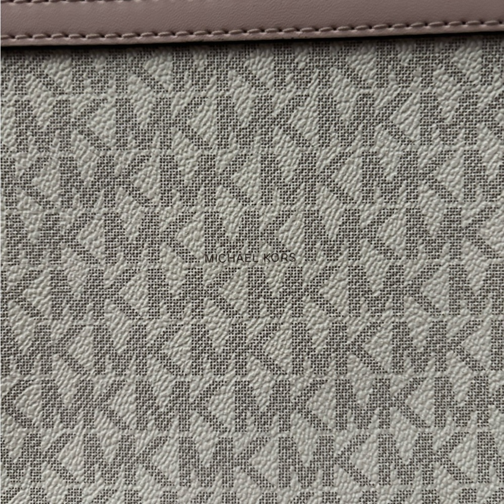Michael Kors Kenly Large Canvas Leather Tote Crossbody Multi Color - Picture 9 of 14